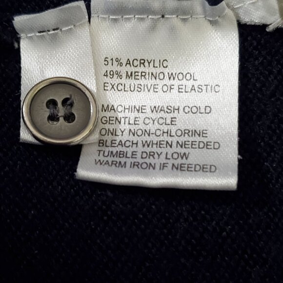 Ann Taylor Loft Size M Dress Sweater Merino Wool Blend Nautical Stripe Knit - Picture 8 of 11